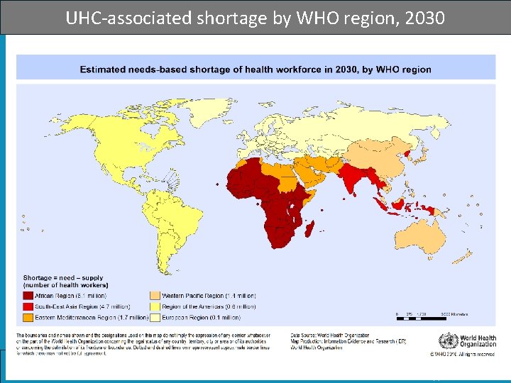 UHC-associated shortage by WHO region, 2030 