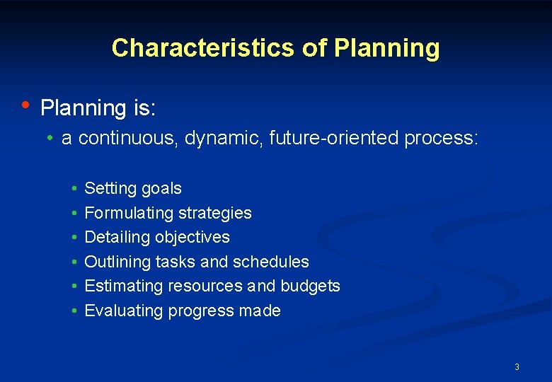 Module BASICS OF PLANNING 1 Content Overview Planning
