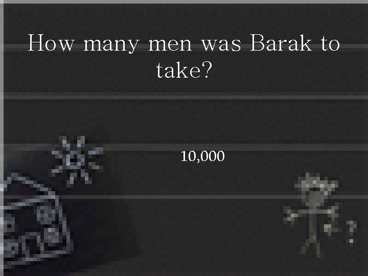 How many men was Barak to take? 10, 000 