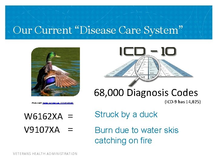 Our Current “Disease Care System” 68, 000 Diagnosis Codes Photo credit: Via. Moi via