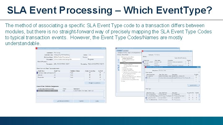SLA Event Processing – Which Event. Type? The method of associating a specific SLA