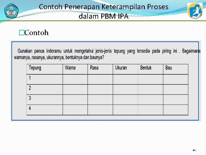 Contoh Penerapan Keterampilan Proses dalam PBM IPA �Contoh 10 