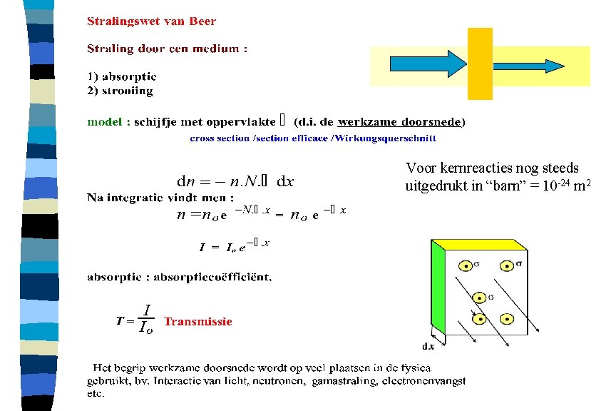 Voor kernreacties nog steeds uitgedrukt in “barn” = 10 -24 m 2 
