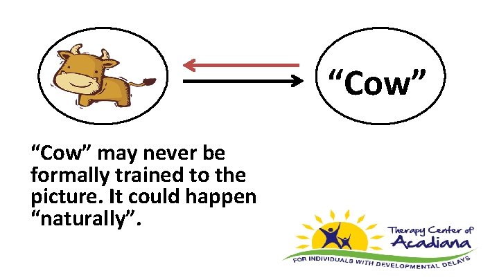 “Cow” may never be formally trained to the picture. It could happen “naturally”. 