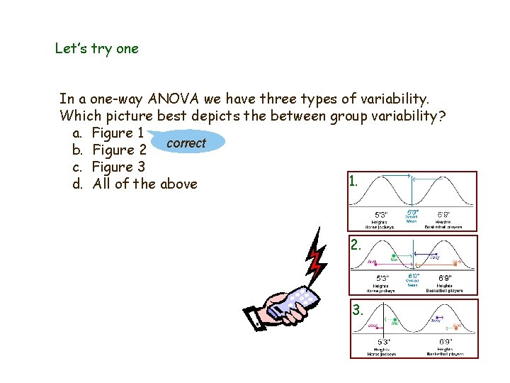 Let’s try one In a one-way ANOVA we have three types of variability. Which