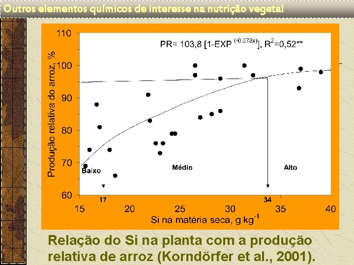 Outros elementos químicos de interesse na nutrição vegetal Relação do Si na planta com