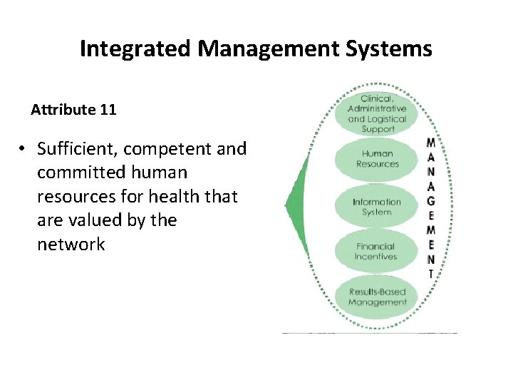 Integrated Management Systems Attribute 11 • Sufficient, competent and committed human resources for health