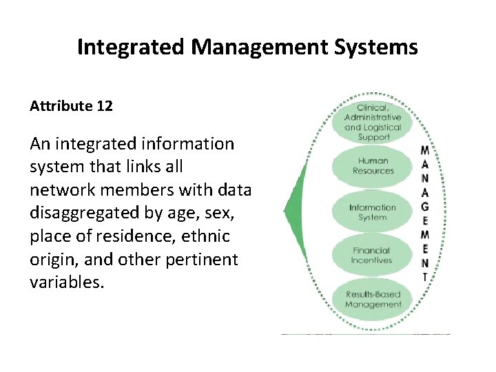 Integrated Management Systems Attribute 12 An integrated information system that links all network members
