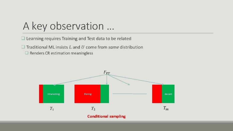 A key observation … Interesting Boring Conditional sampling decent 