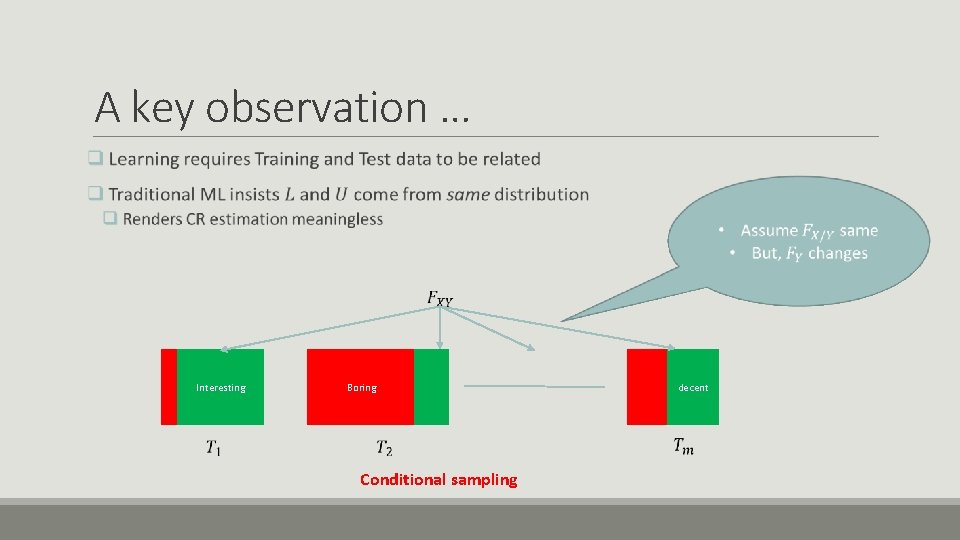 A key observation … Interesting Boring Conditional sampling decent 