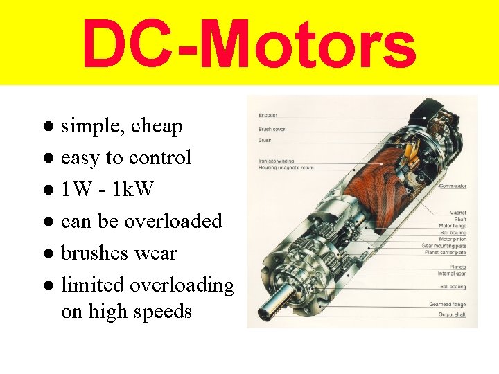 DC-Motors simple, cheap l easy to control l 1 W - 1 k. W
