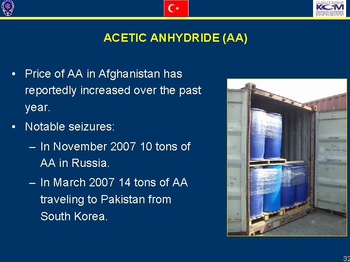 ACETIC ANHYDRIDE (AA) • Price of AA in Afghanistan has reportedly increased over the