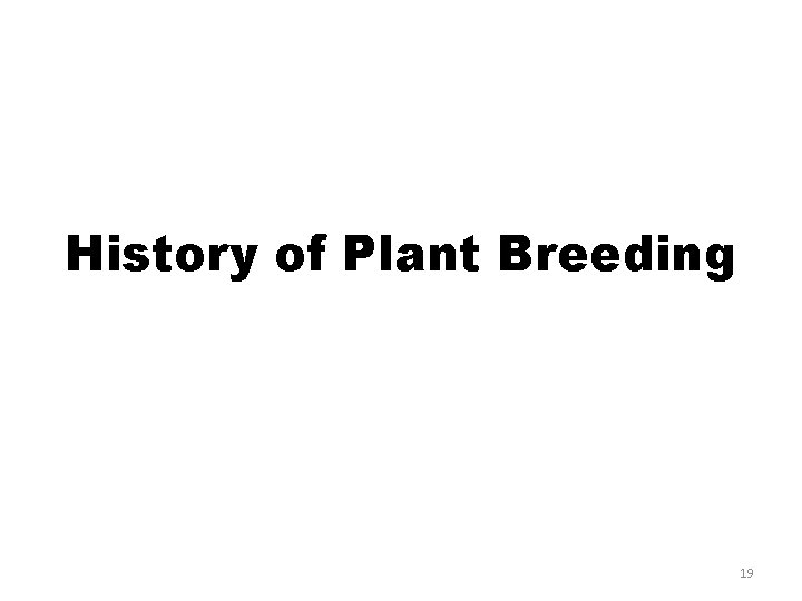 History of Plant Breeding 19 