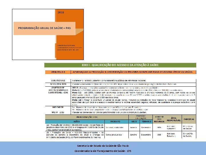 Secretaria de Estado da Saúde de São Paulo Coordenadoria de Planejamento de Saúde -