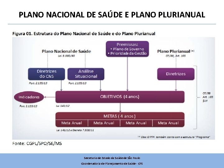 PLANO NACIONAL DE SAÚDE E PLANO PLURIANUAL Secretaria de Estado da Saúde de São