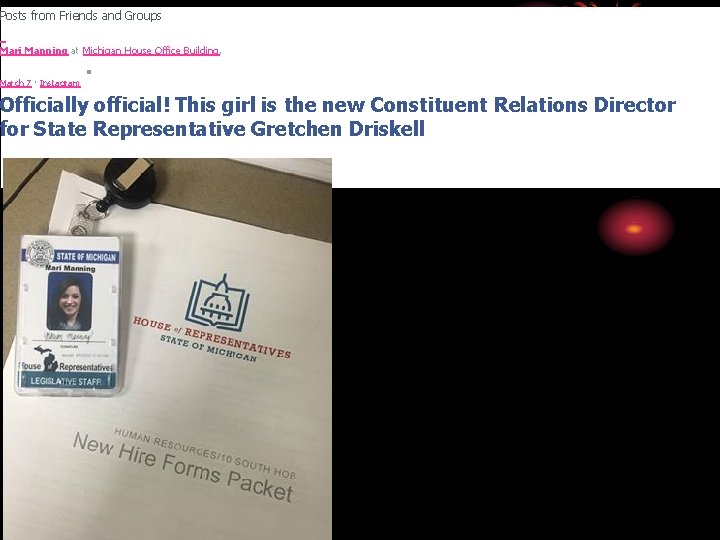 Posts from Friends and Groups Mari Manning at Michigan House Office Building. March 7