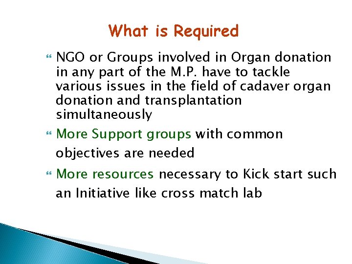 What is Required NGO or Groups involved in Organ donation in any part of