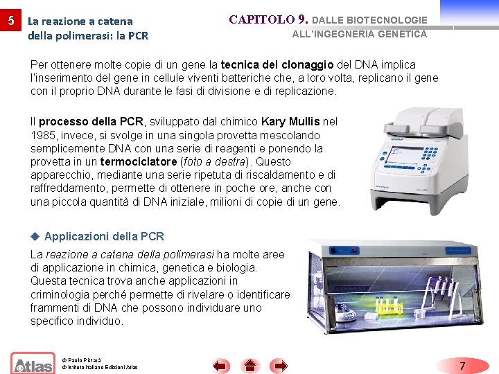 5 La reazione a catena della polimerasi: la PCR CAPITOLO 9. DALLE BIOTECNOLOGIE ALL’INGEGNERIA