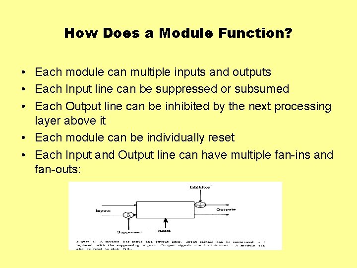 How Does a Module Function? • Each module can multiple inputs and outputs •