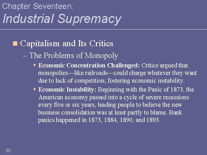 Chapter Seventeen: Industrial Supremacy n Capitalism and Its Critics – The Problems of Monopoly