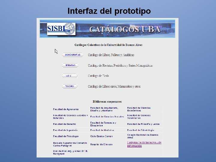 Interfaz del prototipo 