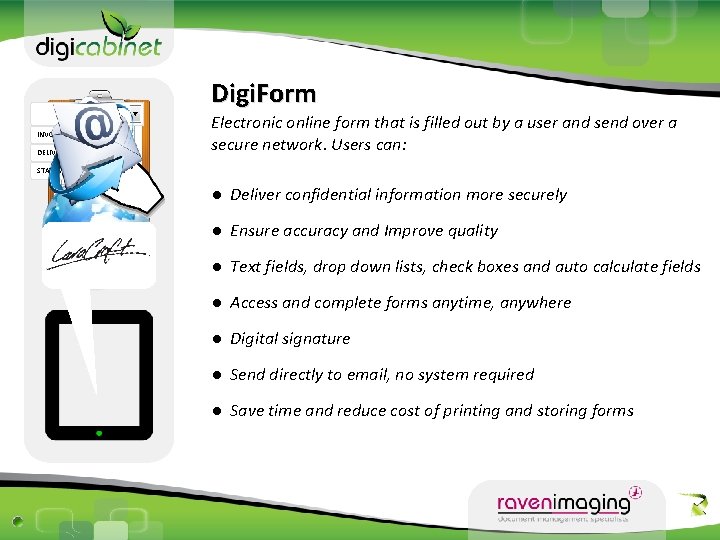Digi. Form INVOICE DELIVERY Electronic online form that is filled out by a user