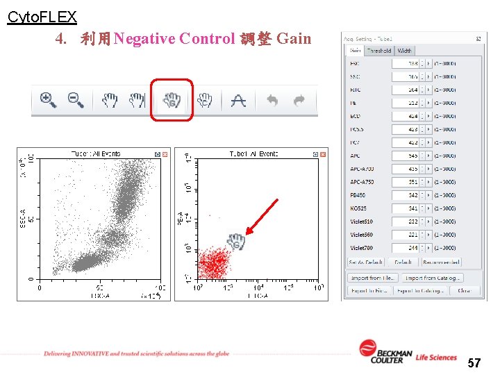 Cyto. FLEX 4. 利用Negative Control 調整 Gain 57 