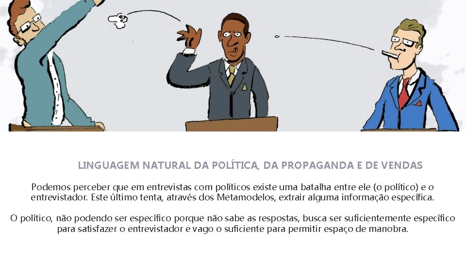 TOP PICTURE LINGUAGEM NATURAL DA POLÍTICA, DA PROPAGANDA E DE VENDAS Podemos perceber que