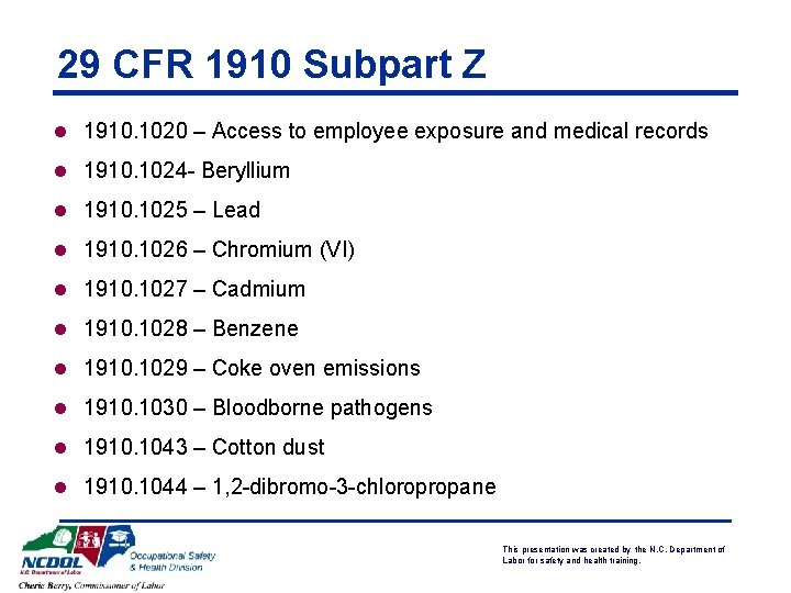 29 CFR 1910 Subpart Z l 1910. 1020 – Access to employee exposure and
