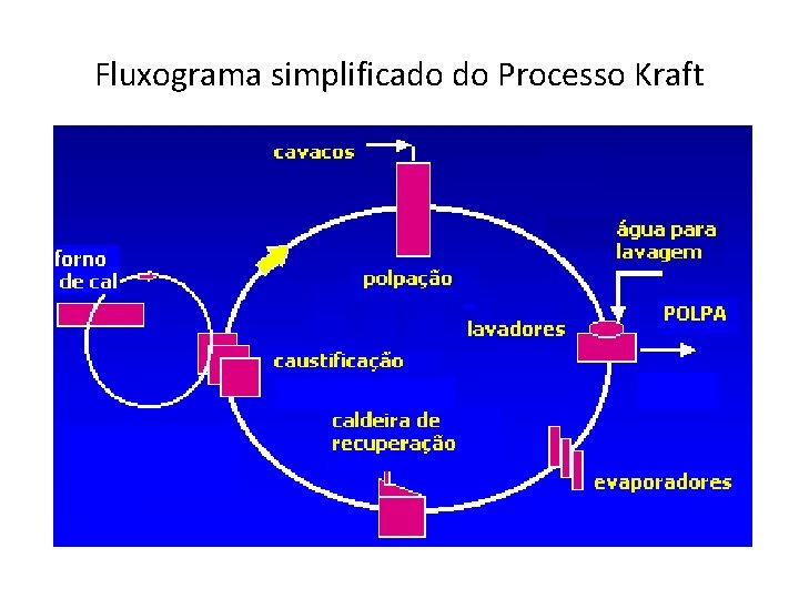 Fluxograma simplificado do Processo Kraft 