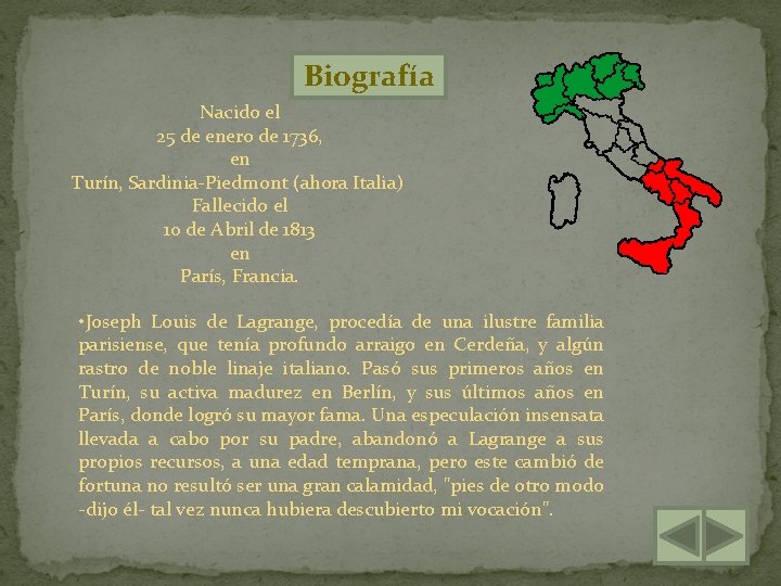 Biografía Nacido el 25 de enero de 1736, en Turín, Sardinia-Piedmont (ahora Italia) Fallecido