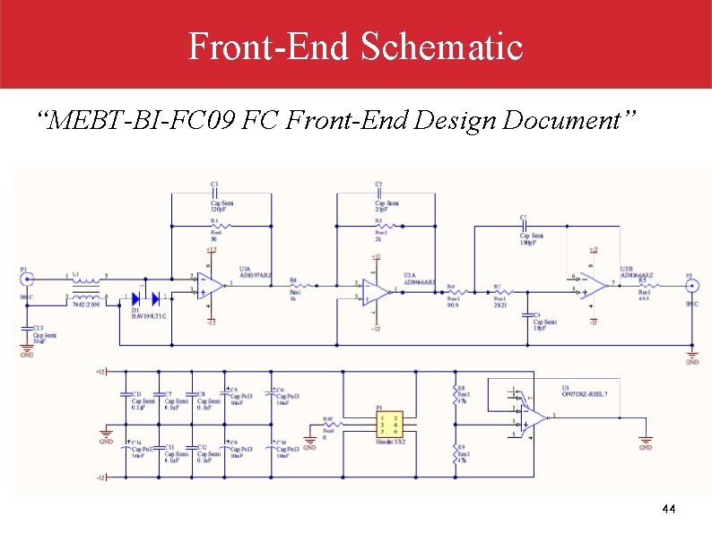 Front-End Schematic “MEBT-BI-FC 09 FC Front-End Design Document” 44 