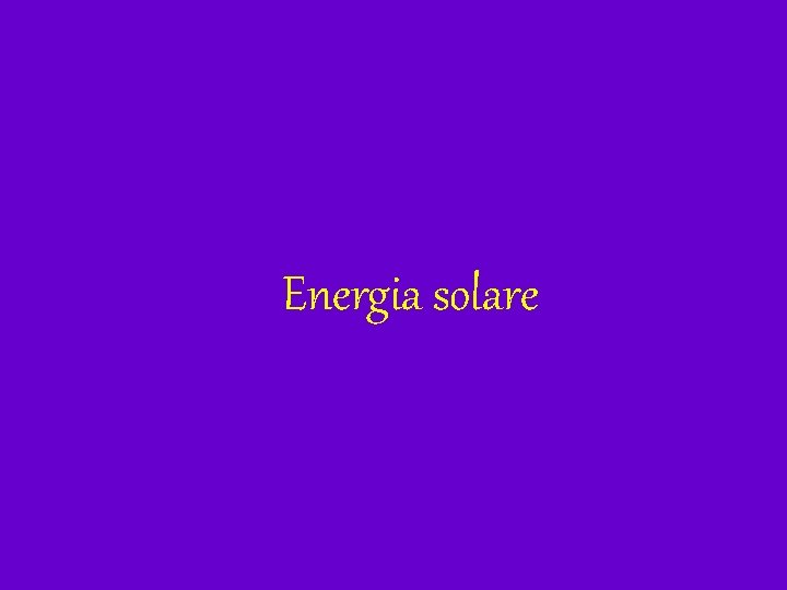 Energia solare 