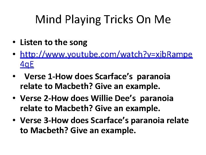 Mind Playing Tricks On Me • Listen to the song • http: //www. youtube.
