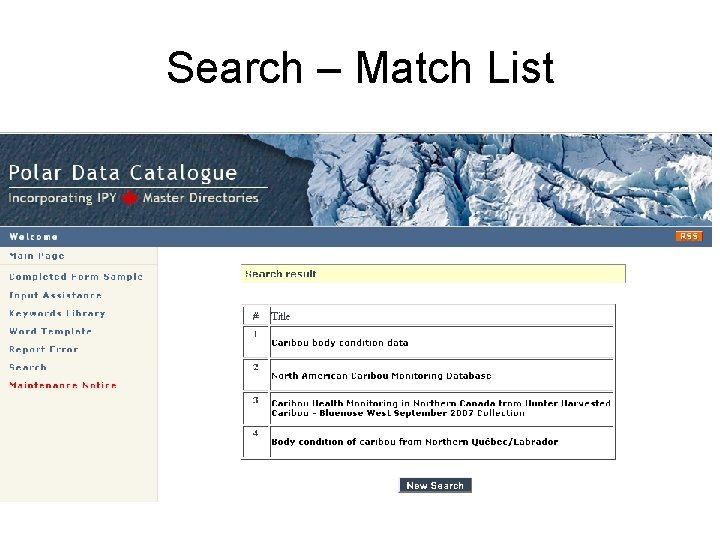 Search – Match List 