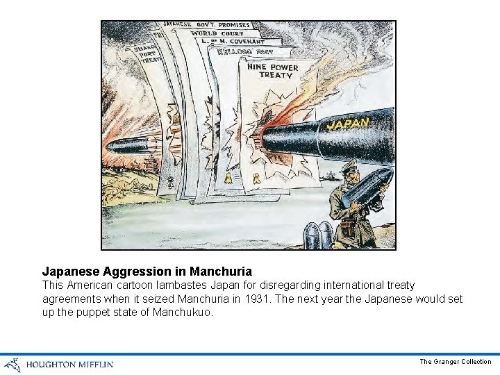 Japanese Aggression in Manchuria This American cartoon lambastes Japan for disregarding international treaty agreements