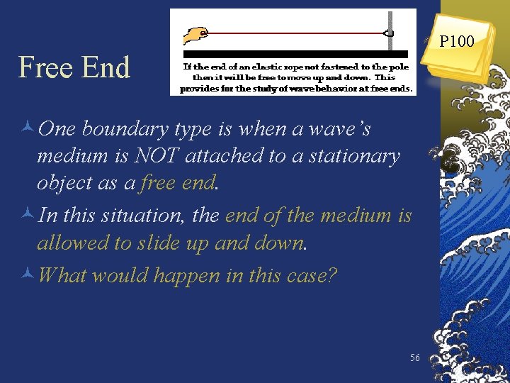 P 100 Free End ©One boundary type is when a wave’s medium is NOT