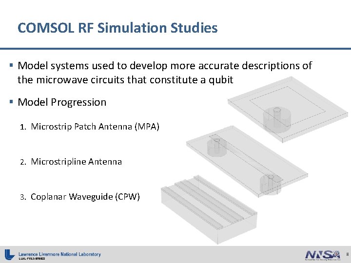 COMSOL RF Simulation Studies § Model systems used to develop more accurate descriptions of