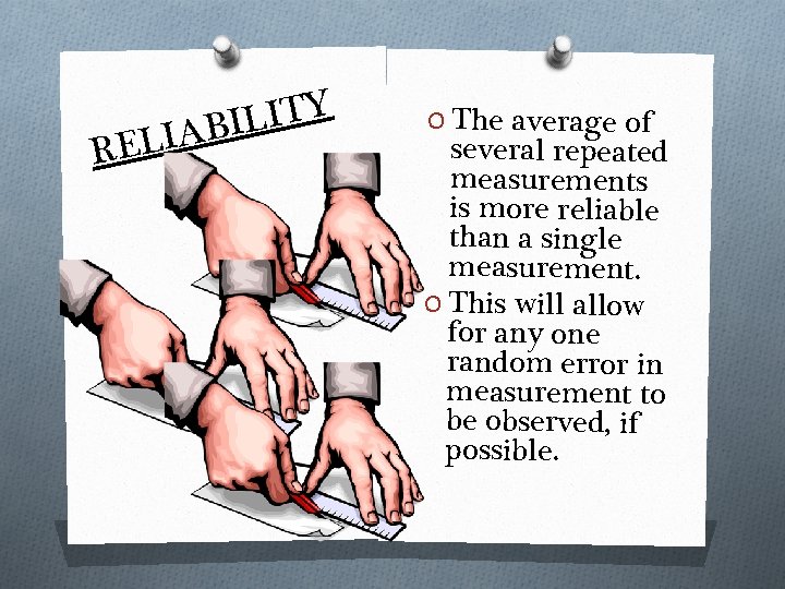 Y T I L I B A I REL O The average of several