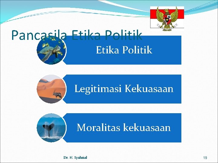 Pancasila Etika Politik Legitimasi Kekuasaan Moralitas kekuasaan Dr. H. Syahrial 19 