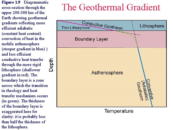 Figure 1. 9 Diagrammatic cross-section through the upper 200 -300 km of the Earth