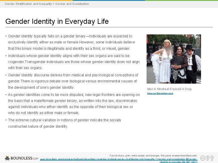 Gender Stratification and Inequality > Gender and Socialization Gender Identity in Everyday Life •