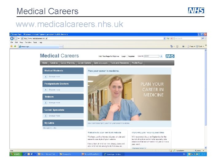 Medical Careers www. medicalcareers. nhs. uk 