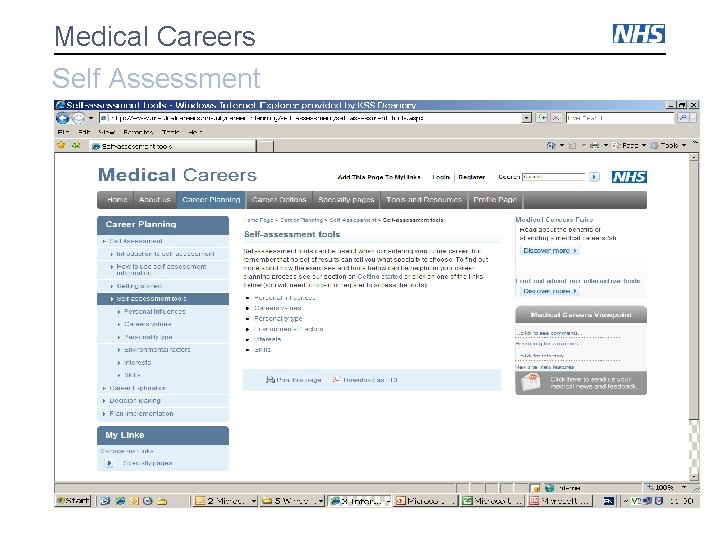 Medical Careers Self Assessment Medical Careers Self Assessment