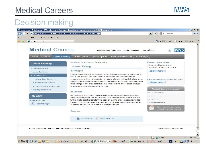 Medical Careers Decision making Medical Careers Decision making