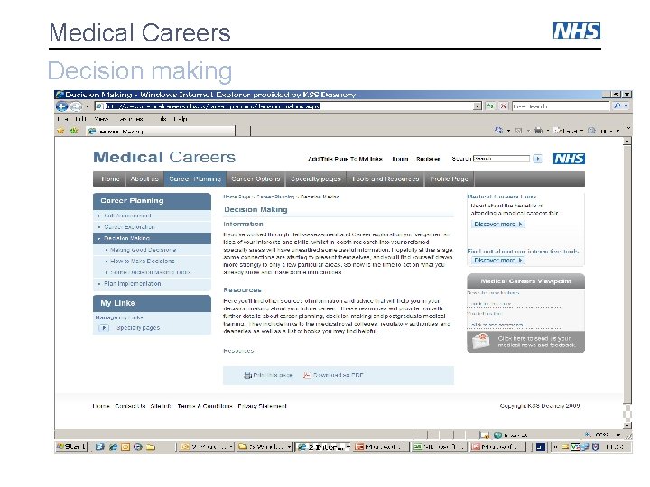 Medical Careers Decision making 