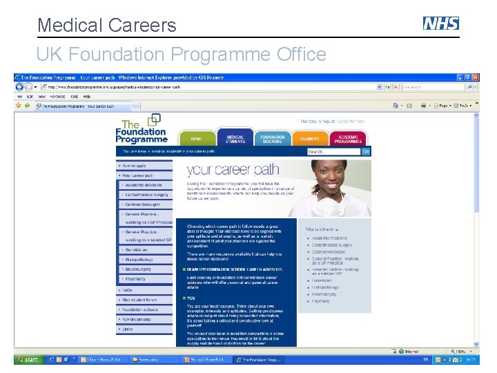 Medical Careers UK Foundation Programme Office Medical Careers UK Foundation Programme Office