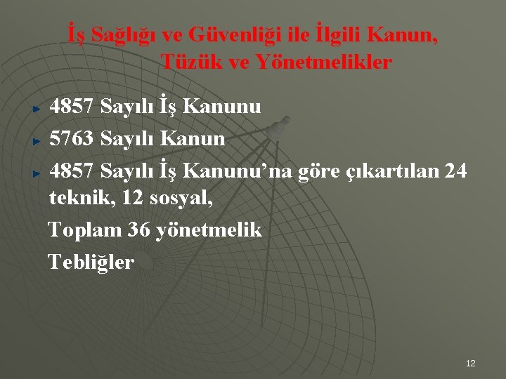 İş Sağlığı ve Güvenliği ile İlgili Kanun, Tüzük ve Yönetmelikler 4857 Sayılı İş Kanunu