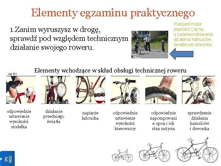 Elementy egzaminu praktycznego 1. Zanim wyruszysz w drogę, sprawdź pod względem technicznym działanie swojego