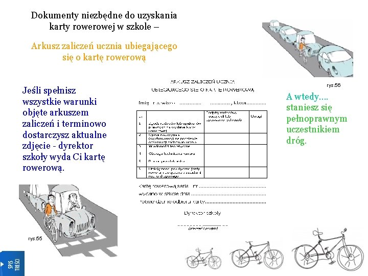 Dokumenty niezbędne do uzyskania karty rowej w szkole – Arkusz zaliczeń ucznia ubiegającego się